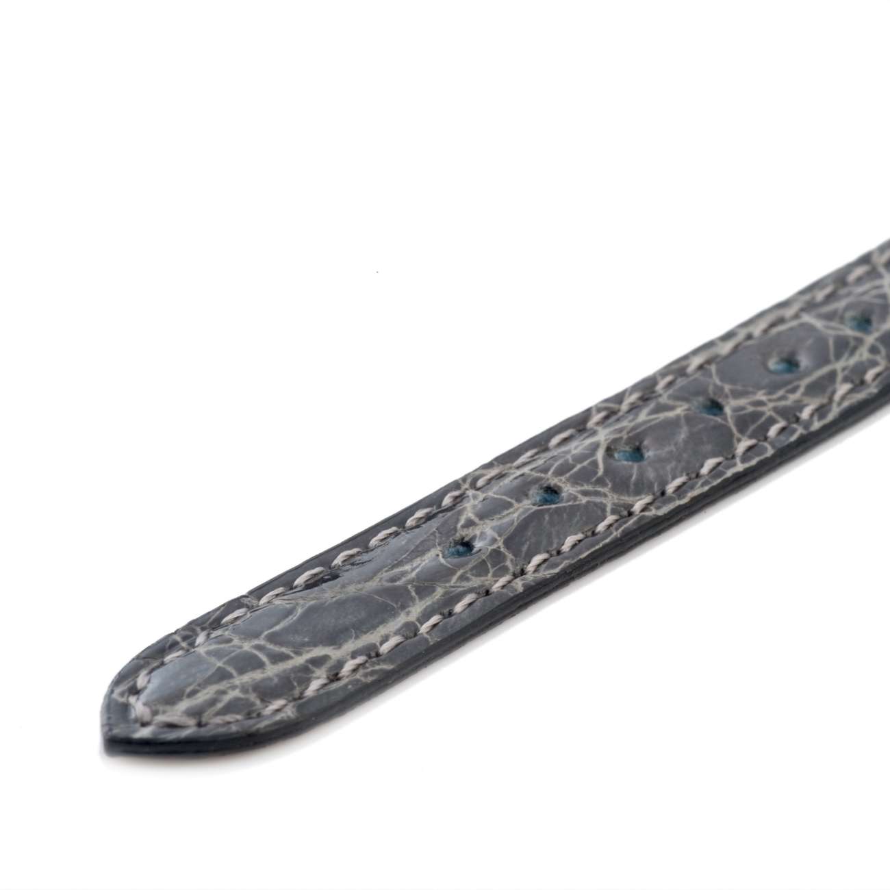CARESE ORIGINAL LEATHER BELT CROCODILE GRAY