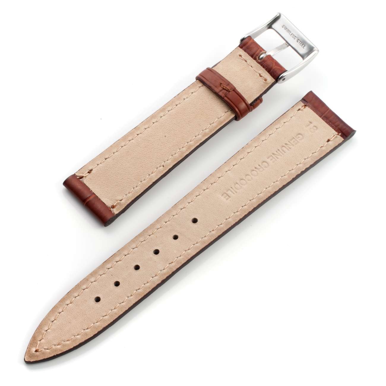 CARESE ORIGINAL LEATHER BELT CROCODILE LIGHT BROWN