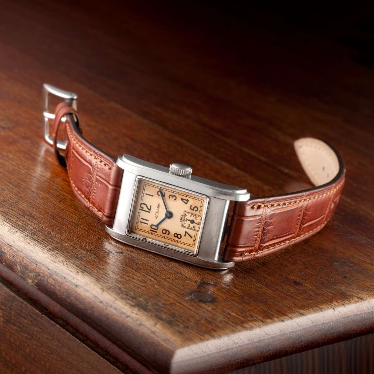 CARESE ORIGINAL LEATHER BELT CROCODILE LIGHT BROWN