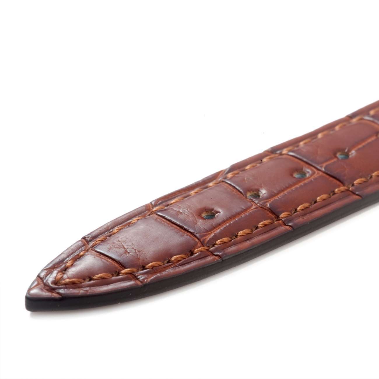 CARESE ORIGINAL LEATHER BELT CROCODILE LIGHT BROWN
