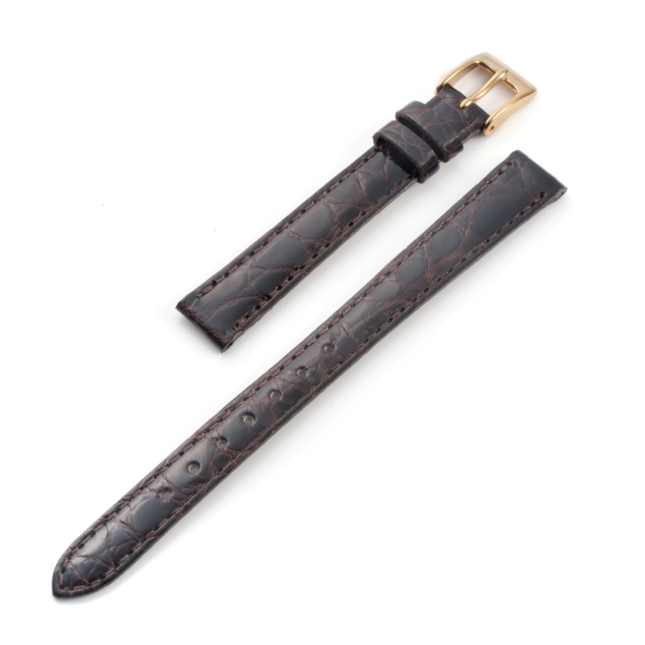 CARESE ORIGINAL LEATHER BELT CROCODILE DARK BROWN