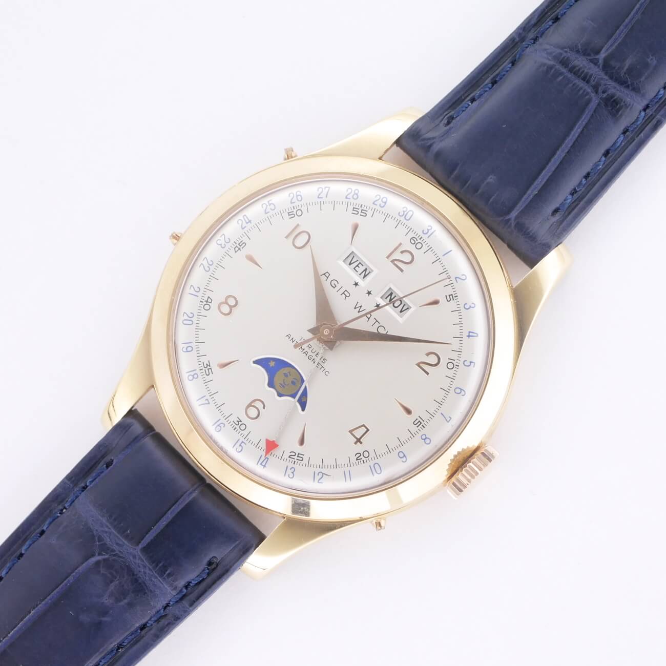 AGIR WATCH TRIPLE CALENDAR MOON PHASE