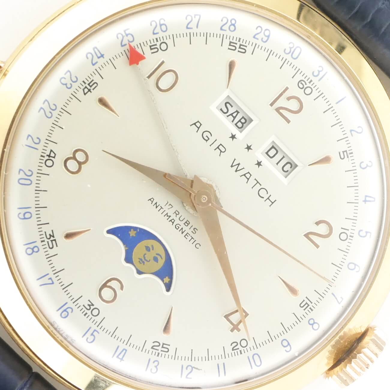 AGIR WATCH TRIPLE CALENDAR MOON PHASE