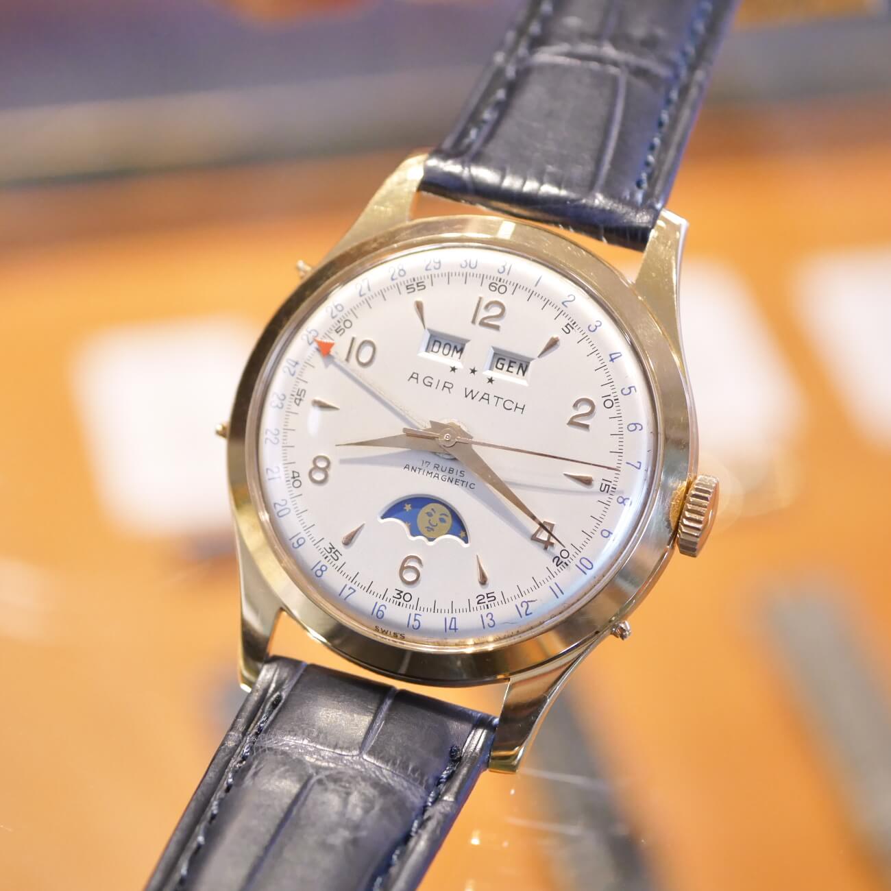 AGIR WATCH TRIPLE CALENDAR MOON PHASE