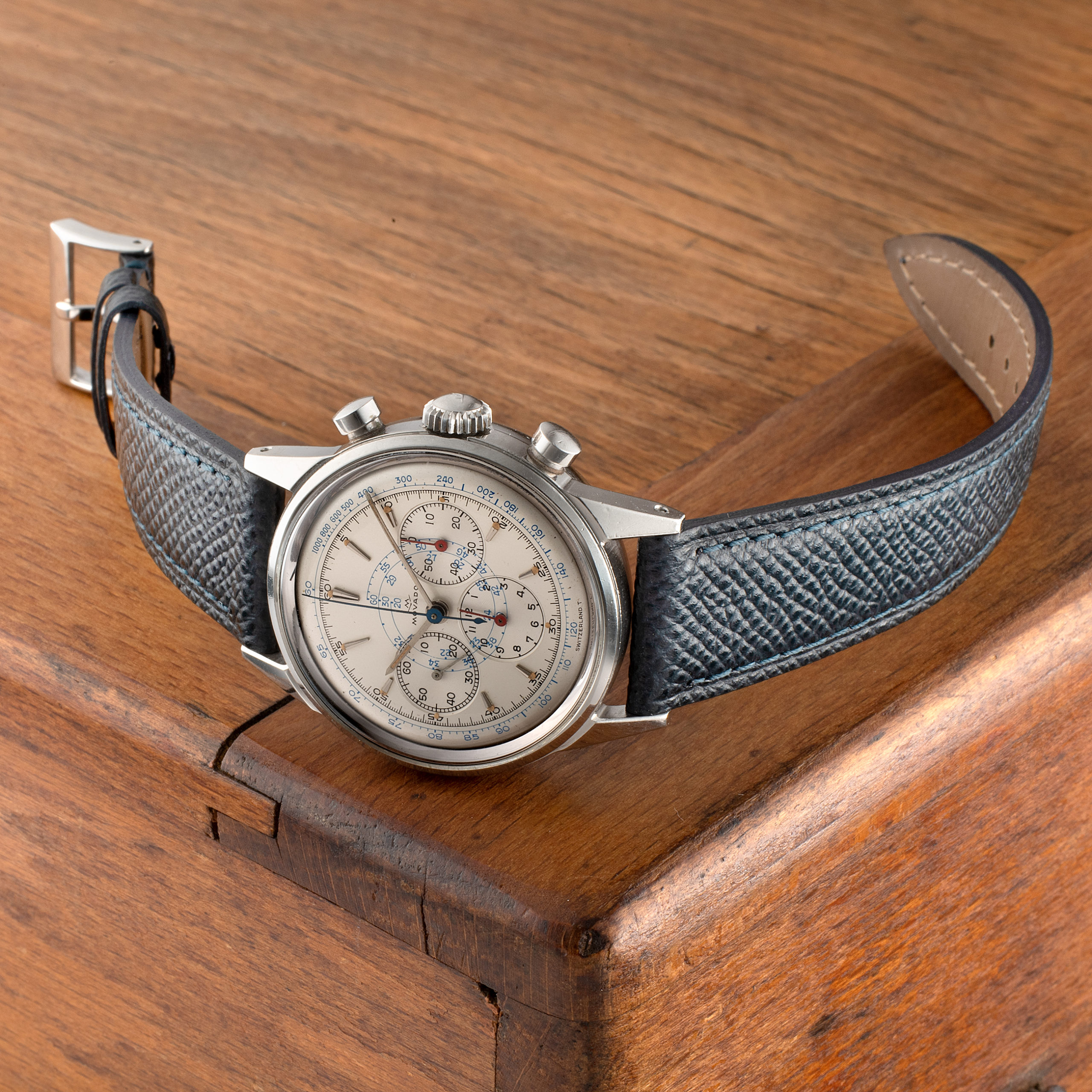 CARESE ORIGINAL LEATHER BELT EMBOSS NAVY