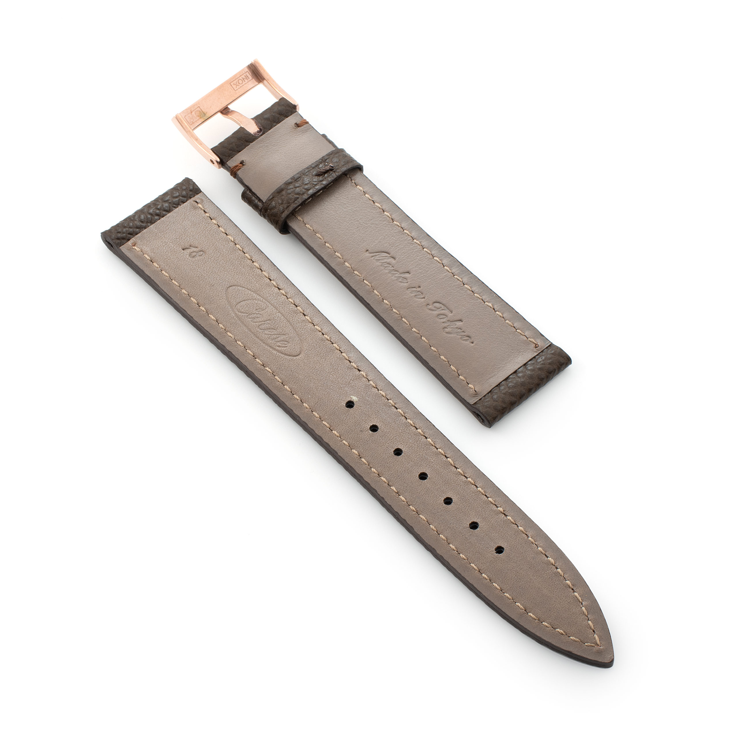 CARESE ORIGINAL LEATHER BELT EMBOSS BROWN