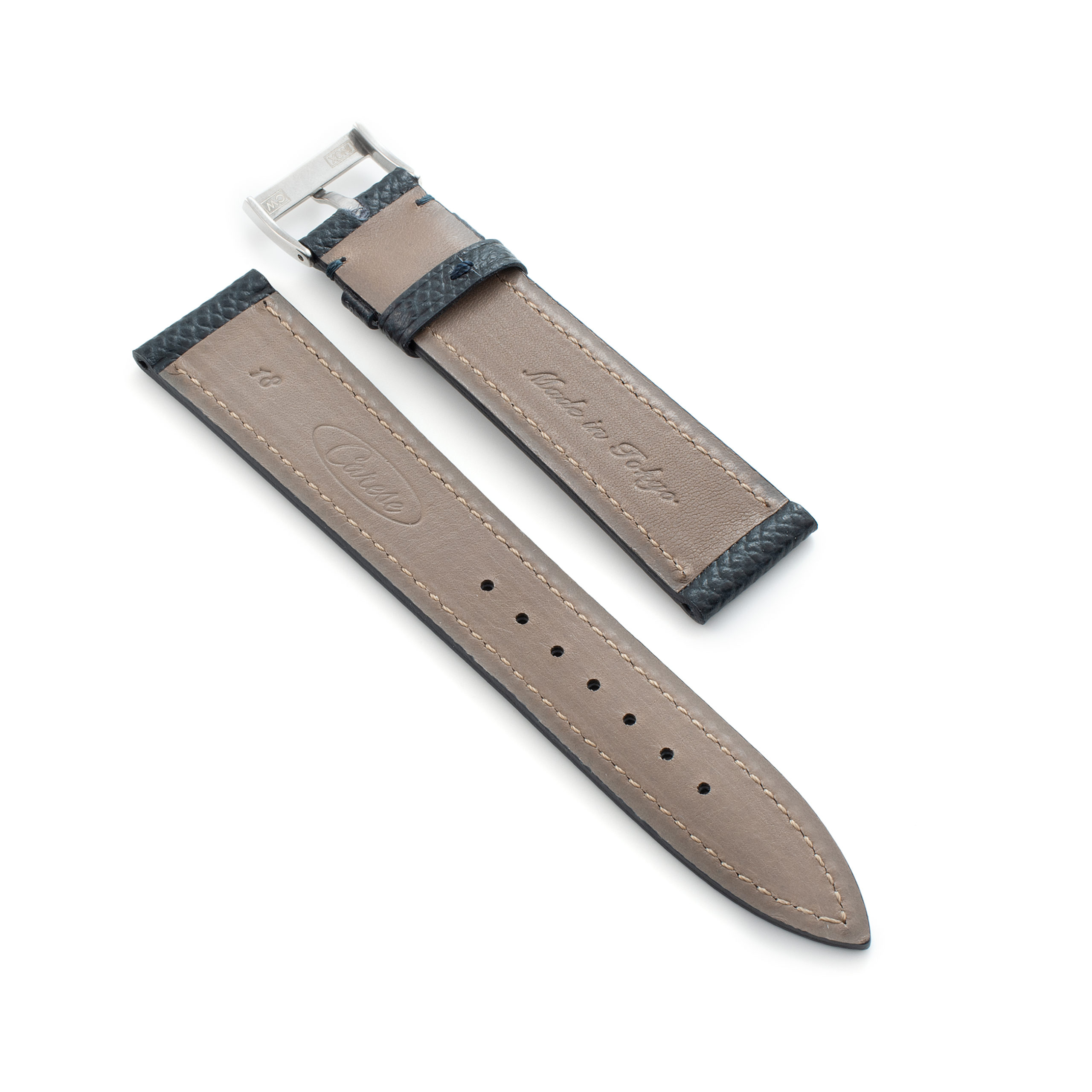 CARESE ORIGINAL LEATHER BELT EMBOSS NAVY