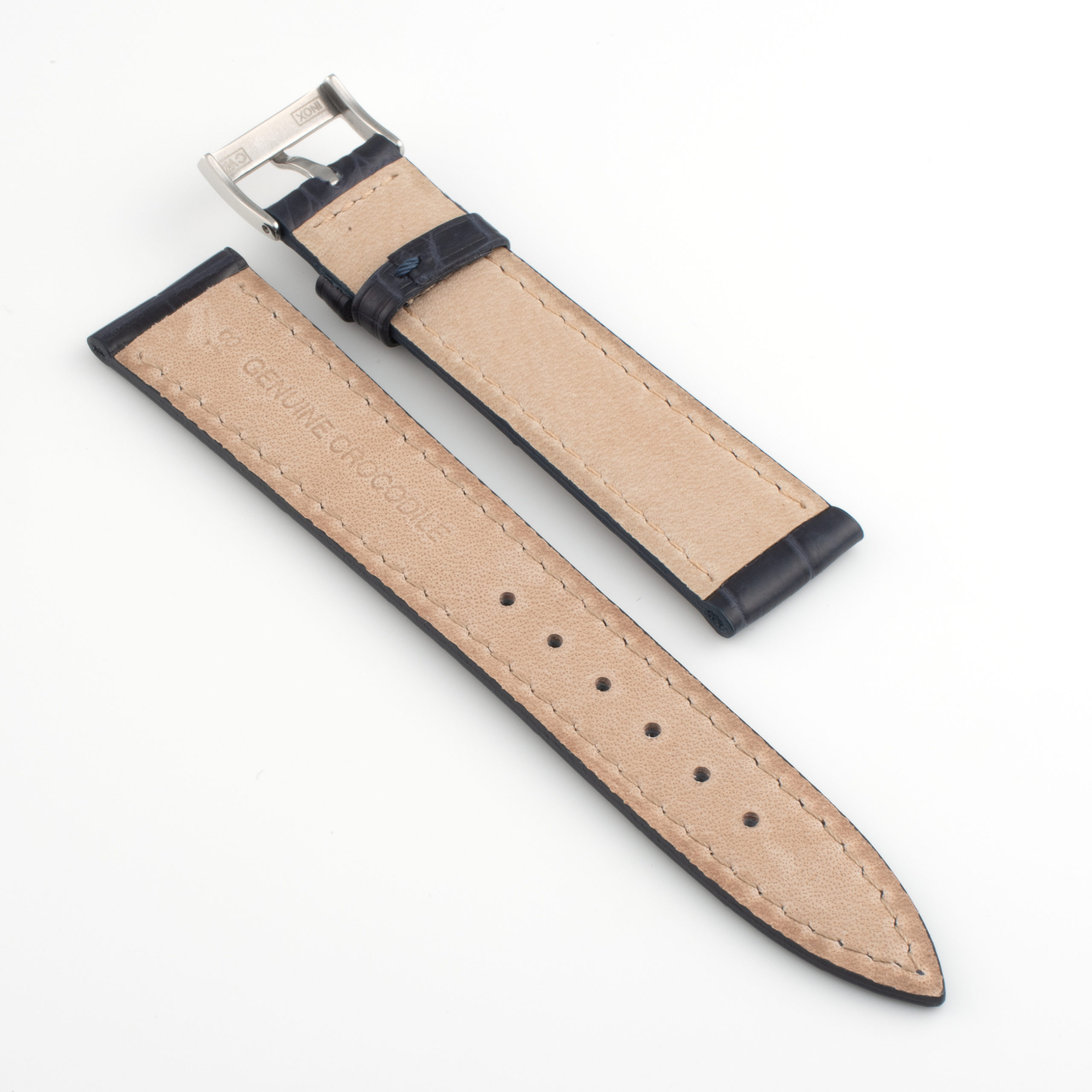 CARESE ORIGINAL LEATHER BELT CROCODILE NAVY