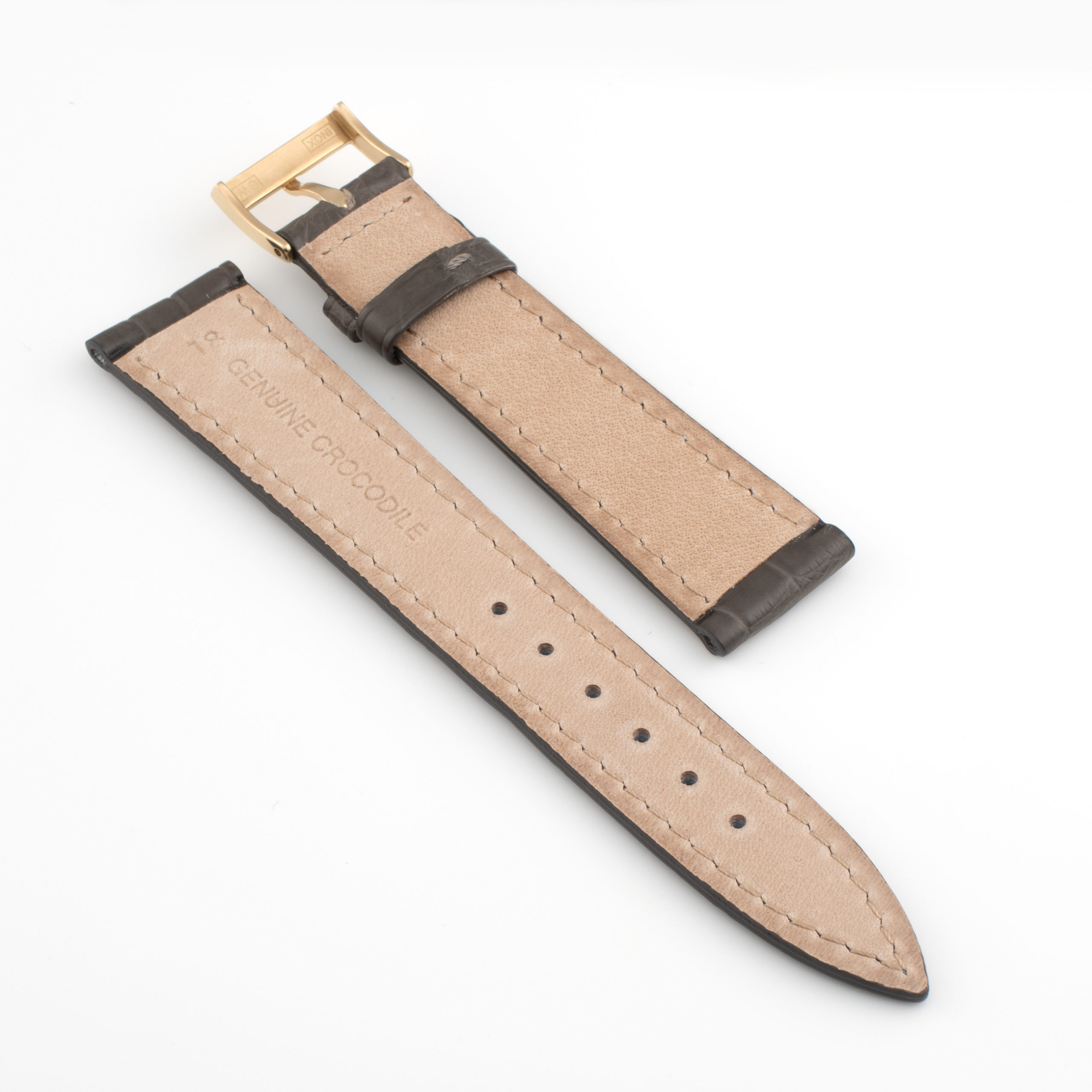 CARESE ORIGINAL LEATHER BELT CROCODILE GRAY